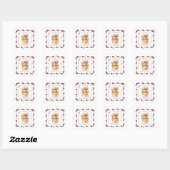 Sticker Carré Sticker/Ours et Coeurs (Feuille)