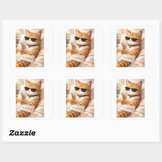 Sticker Carré StickerFAFO – So Unbothered Cat (Feuille)