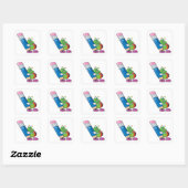 Sticker Carré Stickers/Bug dame avec crayon (Feuille)