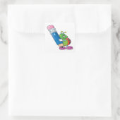 Sticker Carré Stickers/Bug dame avec crayon (Sac)