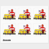 Sticker Carré Stickers/École (Feuille)