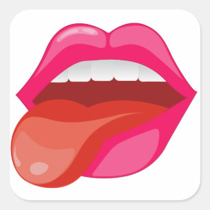 Sticker Carré Sticking out out the language