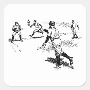 Sticker Carré Sticking Set du joueur de baseball vintage