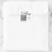 Sticker Carré Sticleur de code QR simple Mariage Hydrangea (Sac)