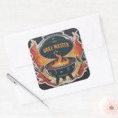 Sticker Carré Sticleur de Fête des pères barbecue "Grill Master" (Enveloppe)