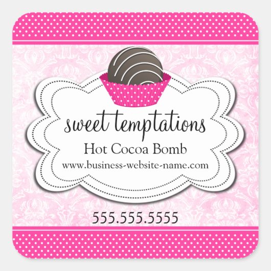 Sticker Carré Sticule Carré à base de chocolat au cacao chaud (Devant)