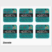 Sticker Carré Sticule d'allergie alimentaire arachide Turquoise (Feuille)