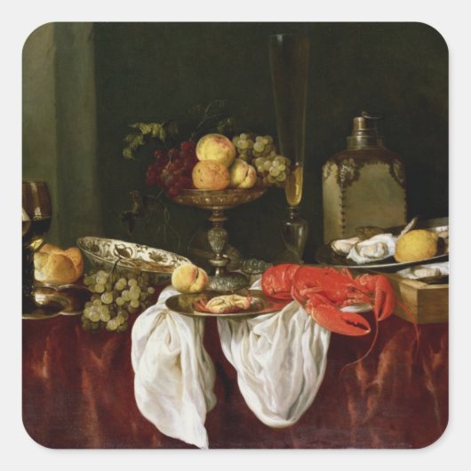 Sticker Carré Still Life avec homard (Devant)