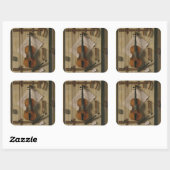 Sticker Carré Still Life, Violon et Musique (Feuille)