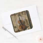 Sticker Carré Still Life, Violon et Musique (Enveloppe)