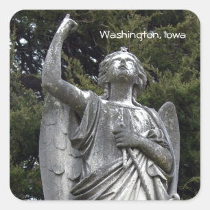 Sticker Carré Stone Angel, Washington, Iowa