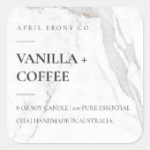 STICKER CARRÉ STONE DE MARBRE BLANC MODERNE SIMPLE ET ÉLÉGANT (Devant)