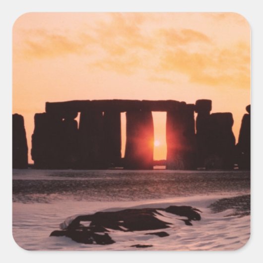 Sticker Carré Stonehenge, Solstice d'hiver (Devant)