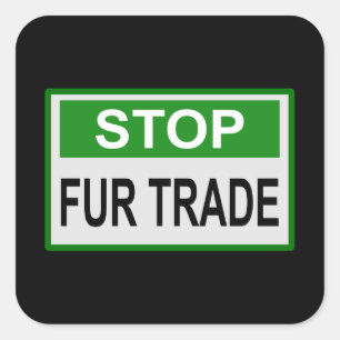 Sticker Carré Stop Four Trade Sign vert
