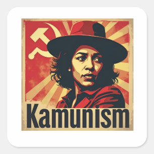 Sticker Carré Stop Kamunism Harris Walz 2024 Camarade Kamala