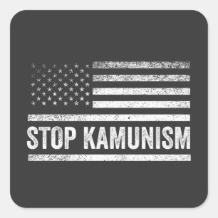 Sticker Carré Stop Kamunism Harris Walz 2024 Camarade Kamala