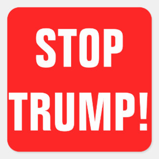 Sticker Carré STOP TRUMP Personnalisable Pour Président 2016