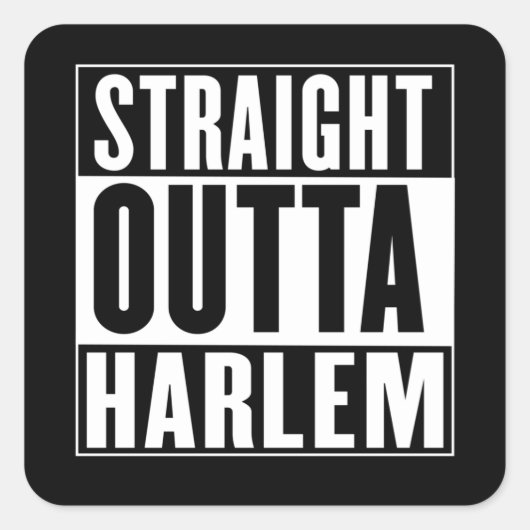 Sticker Carré Straight Outta Harlem (Devant)