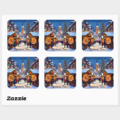 Sticker Carré Strasbourg, France Christmas   (Feuille)