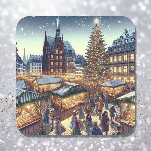 Sticker Carré Strasbourg, France Joyeux Noël Joyeux Noël