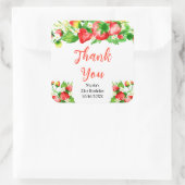 Sticker Carré Strawberries and Daisies Birthday Thank You (Sac)