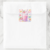 Sticker Carré Strawberry Dreams Milkshake (Sac)