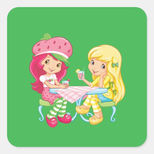 Sticker Carré “Strawberry & Lemonade Besties” (Devant)