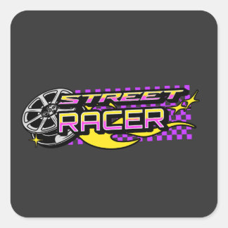 STICKER CARRÉ STREET RACERS BURNING WHEEL CLUB