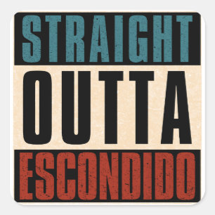 Sticker Carré Stright Outta Escondido Californie CA