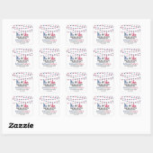 Sticker Carré String Lights 4 juillet Gender Revevela Party (Feuille)