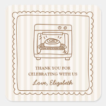 Stripe Bun in the Oven Baby Shower Thank You Favor