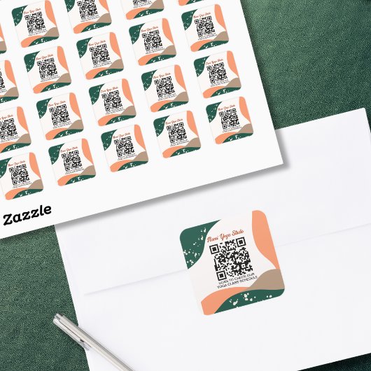 Sticker Carré Studio Abstrait moderne Terra Cotta Yoga