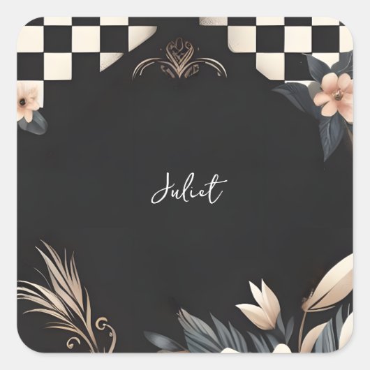 Sticker Carré Studio rétro créatif pour une fête de mariage illu (Devant)