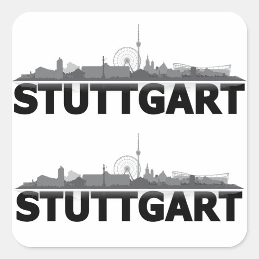 Sticker Carré Stuttgart Ville Skyline - autres cadeaux (Devant)