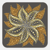 Sticker Carré Style Batik Floral Abstrait africain (Devant)