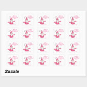 Sticker Carré Style blanc et rose mignon Gnome Joyeux Noël (Feuille)