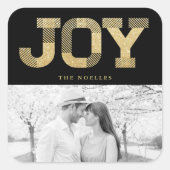 Sticker Carré Style Block Font Gold Parties scintillant Joie Mod (Devant)