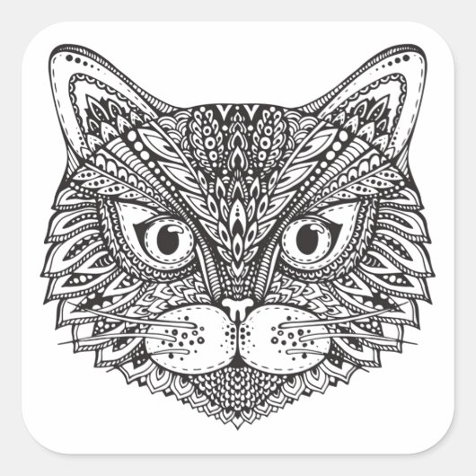 Sticker Carré Style Cat (Devant)