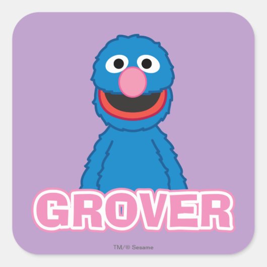 Sticker Carré Style Classique de Grover (Devant)