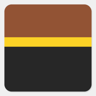Sticker Carré Style de bloc de couleur Brown jaune