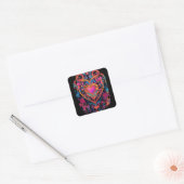 Sticker Carré Style de conception multicolore rouge" (Enveloppe)