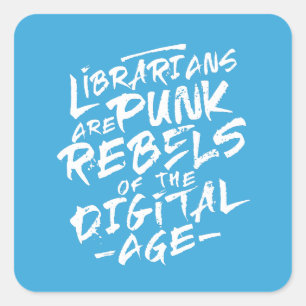 Sticker Carré Style de la librairie Punk Rebel 80s