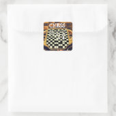 STICKER CARRÉ STYLE DE PLATINEAU D'ÉCHECS (Sac)