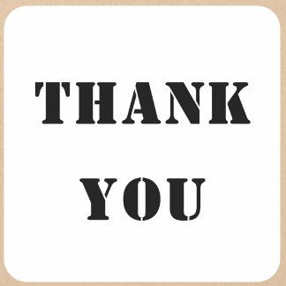 Sticker Carré Style de pochoir gras Merci