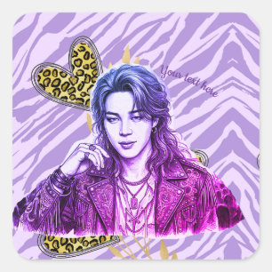 Sticker Carré style d'icône modifiable k pop