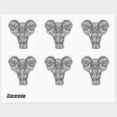 Sticker Carré Style éléphant décoratif (Feuille)