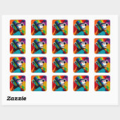 Sticker Carré style gorille (Feuille)