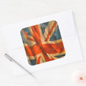 Sticker Carré Style Grunge Union Jack Drapeau britannique (Enveloppe)