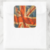Sticker Carré Style Grunge Union Jack Drapeau britannique (Sac)