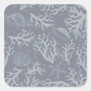 Sticker Carré Style Hipster Coral Reef